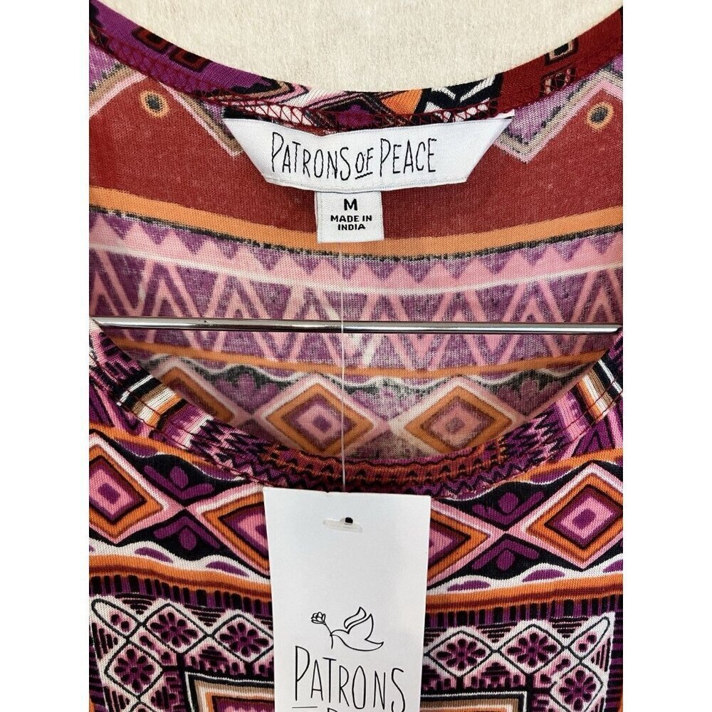 NWT Patrons of Peace Pullover Geometric Print Sleeveless Dress Medium, Beach - Picture 3 of 9